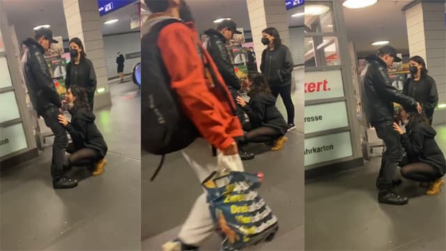 Lovers Caught Giving – Blowjob in Metro Station Sex