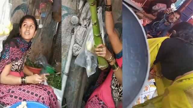 Tamil Bhabhi’s On Market Down Blouse Secretly Captured